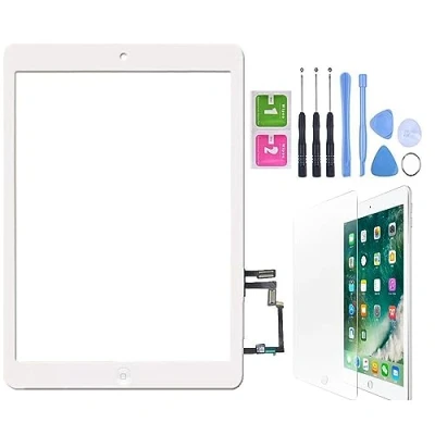 Image of Hedywei Touch Screen Digitizer for Ipad Air 5 Front Panel Glass Replacement with Tape Tools White