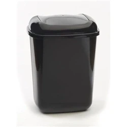 Image of Push Spring Lid Bin c/w Sticker; 45L Dark Grey Body Plastic
