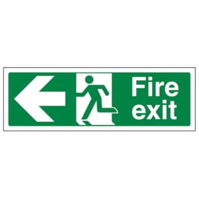 Image of V Safety Eco Friendly Fire Exit Arrow Left 300 x 100 mm Sign