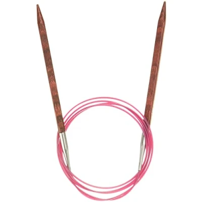 Image of KnitPro 120 cm x 7 mm Cubics Fixed Circular Needles, Rosewood
