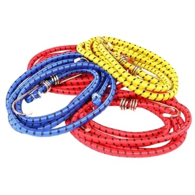 Image of 4X Extra Long 1.8m Bungee Cord Strap Rope Tie Down with Hooks (Blue/Red/Yellow)