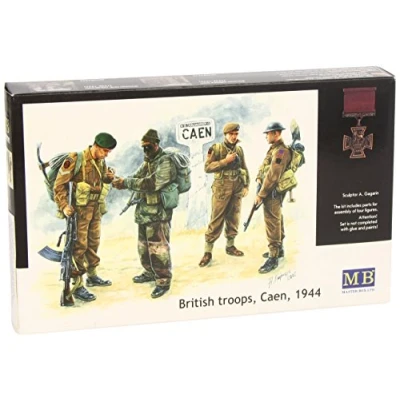 Image of Masterbox 1:35 Scale British Troops Caen 1944 Figure, 13 x 38 millimetres