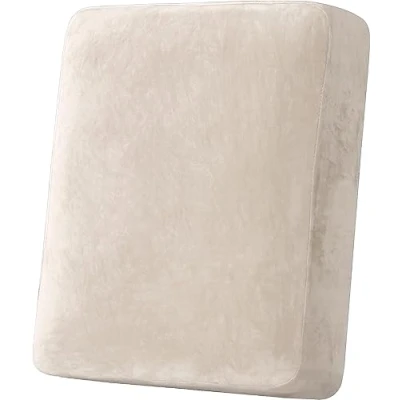 Image of LINGKY Sofa Seat Cushion Cover, Slipcovers Stretch Velvet, Universal Non Slip Couch Covers Replacement for Individual Furniture Protector (Ivory,1 Seater)