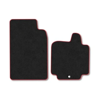 Image of Car Mats Compatible with Smart Fortwo (2007 2014) Tailored Fit Red Carpet Floor Set Accessory Custom 4 Pieces Anti Slip Backing &amp; Binding Trim Edge