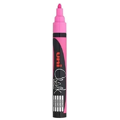 Image of Uni Fluorescent Neon Pink Bullet Tip Nib Liquid Chalk Marker (Pack Of 1) PWE 5M