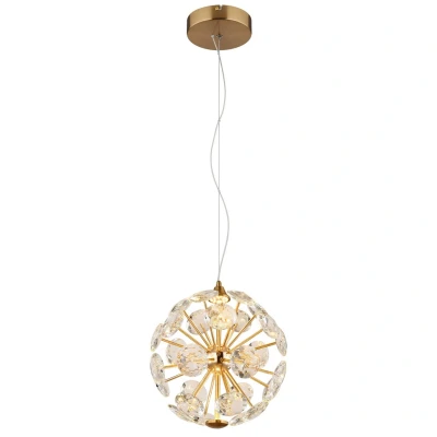 Image of Virina Pendant Ceiling Light Gold Colors K9 Crystals LED 3000K