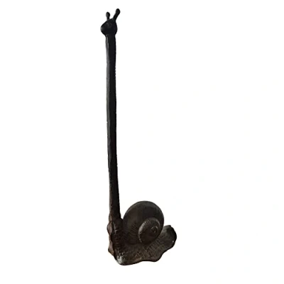 Image of Cast Iron Paper Towel Holder Animals Toilet Free Standing Bathroom Accessory Kitchen Roll (Snail)