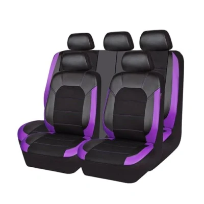 Image of 9 Pcs Car Seat Covers Full Set, for Dacia Sandero Stepway 3.Gen 2.Gen 2012 2016 2017 2021 2022 2023 2024 2025 Leather Cover Sets Breathable Waterproof Non Slip Front Rear Protectors