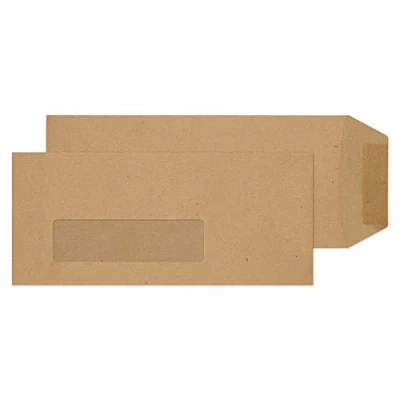 Image of Blake Purely Everyday 229 x 102 mm 80 gsm Pocket Gummed Low Window Envelopes (9660W) Manilla Pack of 1000