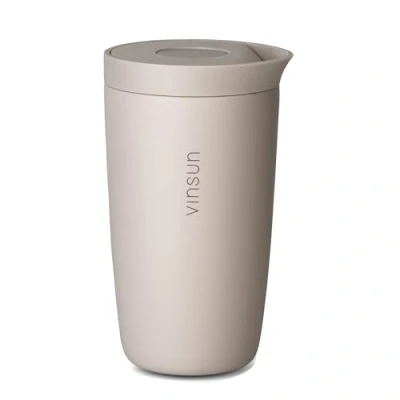 Image of VINSUN Travel Mug for Coffee to go 350ml Leak Proof, Double Walled Insulated, Stainless Steel Hot &amp; Cold Drinks with Quick Press Closure