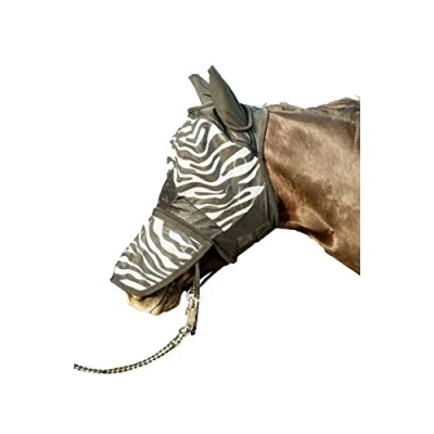 Image of HKM Zebra Fly Screen White/Black One Size Shetty