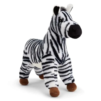Image of Zappi Co Zoe the Zebra Plush Toy (25cm) Striped Savanna Friend Soft, Cuddly, 100% Recycled Black and White Beauty