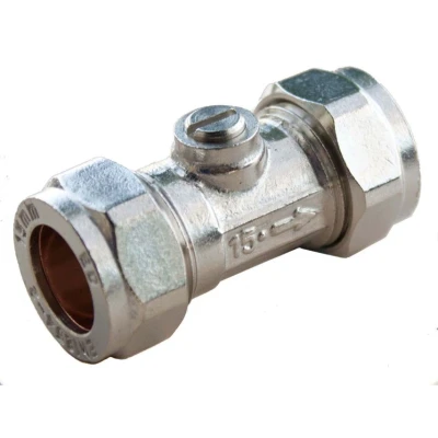 Image of Oracstar Compression Isolating Valve Slotted 15 x 15mm Chrome