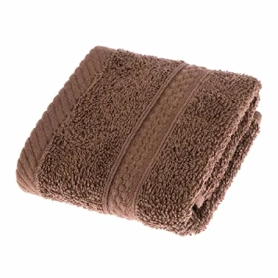 Image of HOMESCAPES Chocolate Brown Turkish Cotton Face Cloth Flannel Super Soft Thick &amp; Absorbent 500 GSM Towel Heavy Weight for everyday Luxury