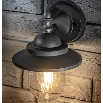 Image of CGC Lighting Coach Lantern Outdoor Outside Wall Light Garden Porch Patio Traditional Conservatory Door Shed Vintage Retro (Grey)