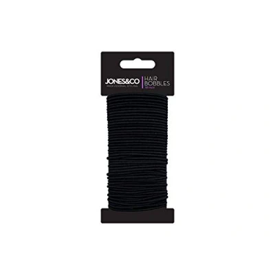 Image of STAKSHKH 50 Pack Snag Free Thin Elastic Hair Bands Bobbles School Ponytail Styling Accessories For Women Black Brown Blonde. (Black)