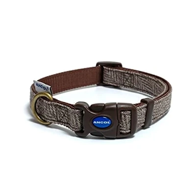Image of Ancol Country Herringbone Adjustable collar 20 30cm, Brown