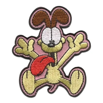 Image of Comercial Mercera Garfield Oldie Comic Cat Embroidered Iron On Patches Adhesive Emblem Stickers Appliques, Size: 6 x 6,4 cm