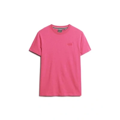 Image of Superdry Men&#039;s Vintage Logo Emb Tee T Shirt, Magenta Marl, L