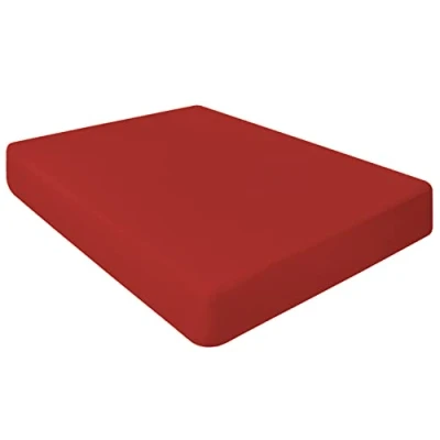 Image of NIYS Luxury Bedding Finest 100% Egyptian Cotton 10&quot;/25CM Fitted Sheets (Single, Red)