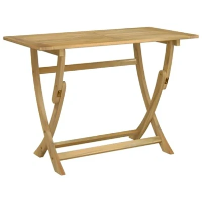 Image of vidaXL Acacia Wood Folding Garden Table Solid Patio Dining Table, Rustic Outdoor Rectangle for Terrace/Garden, Brown