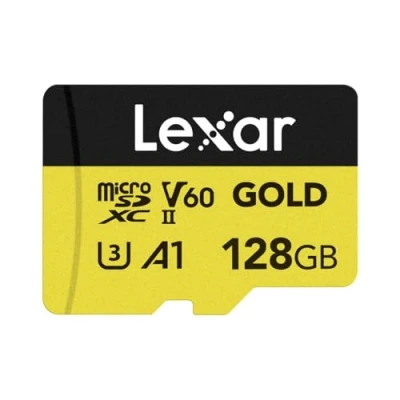 Image of Lexar GOLD 128GB Micro SD Card, microSDXC UHS II Flash Memory V60, U3, A1, C10 microSD Up to 280MB/s Read, TF Card for Drone/Action Camera/UHS Portable Gaming Device (LMSGOLD128G BNNNG)