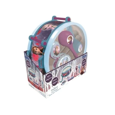 Image of Lexibook K360FZ Disney Frozen Elsa Anna Toy, Set of 7 Music Instruments (Drum, Maracas, Castanet, Harmonica, Recorder, Trumpet, Tambourine), Convenient Game to Carry, Purple, Blue/White