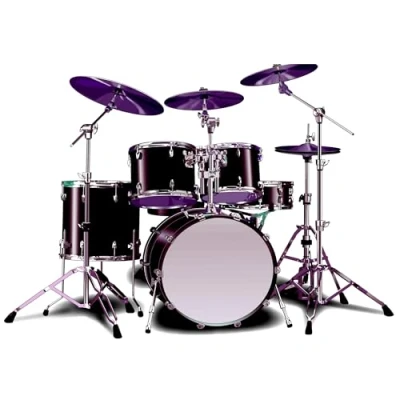 Image of Beebooh cards purple coloured drum kit birthday card