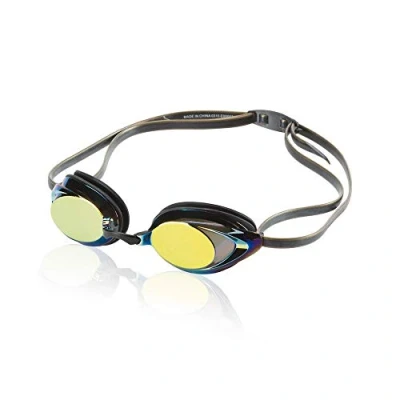 Image of Speedo Vanquisher 2.0 Mirrored Swim Swimming Racing Goggles Gold Anti Fog