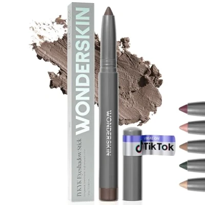 Image of Wonderskin IYKYK Eyeshadow Stick Longwear Eye Shadow Sticks, Budge Proof and Waterproof Shimmer with Built in Sharpener (Ash)