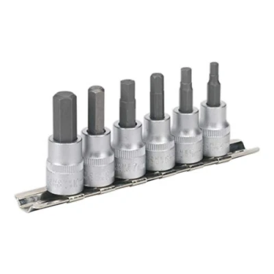 Image of Sealey Premier Hex Key Socket Bit Set 6pc 3/8&quot;Sq Drive Metric