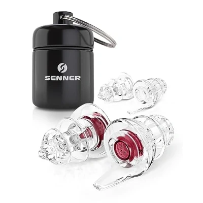 Image of Senner WomenPro, Hearing Protection Earplugs for Women, Strong Ear Protectors, Perfect Concerts, Music, Festivals with Alubottle, Red/Transparent, Especially Light to Wear