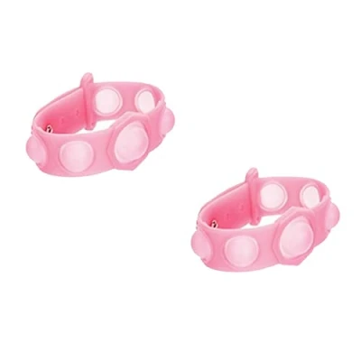 Image of Kids Pop Push It Bubble Bracelet Sensory Fidget Toy (Pink Set of 2)