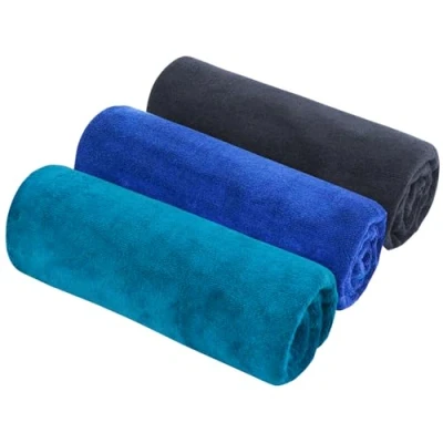 Image of HIDMD Microfibre Sports Towels Gym Workout Sweat for Fitness,Yoga, Camping Fast Drying Absorbent 3Pack 40cm X80cm Gray+Blue+Lake blue