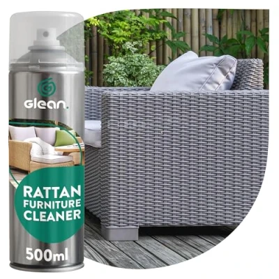 Image of GLEAN Rattan Furniture FOAMING Cleaner POWERFUL ACTION Removes Stubborn Dirt &amp; Grime From Aerosol Spray 500ml