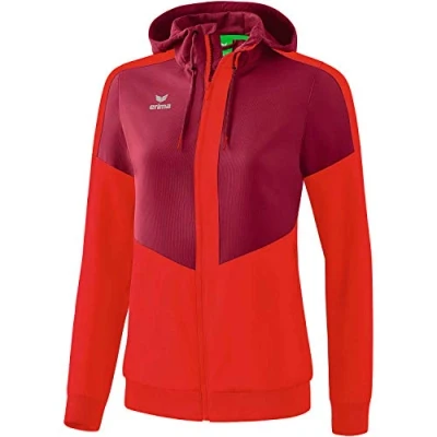 Image of Erima Squad Track Top Jacket with Hood Bordeaux/Red, 34