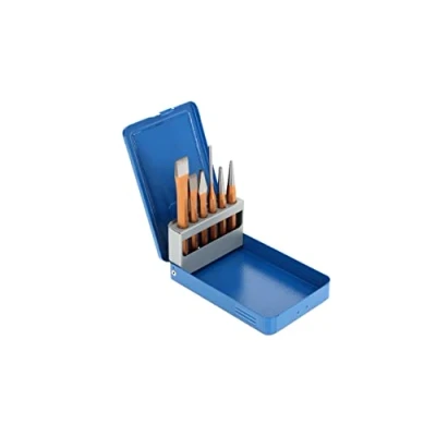 Image of GEDORE Tool set, 6 pc. Complete, in PVC holder, Chisels, Centre punch, Driver, case, 106