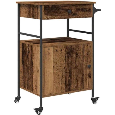 Image of vidaXL Kitchen Trolley Old Wood 56x43x89.5 cm Engineered