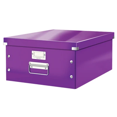 Image of Leitz WOW Click &amp; Store Large Storage Box with Metal Handles Purple