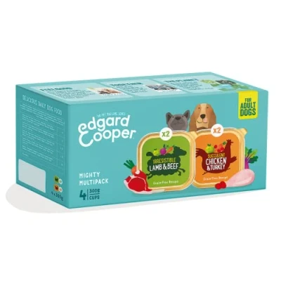 Image of Edgard &amp; Cooper Natural Wet Dog Food Grain Free, High in Protein Healthy (Multipack, 300g (Pack of 4)