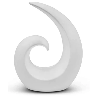 Image of Stylish ceramic sculpture modern decoration statue in white decorative spiral 20 cm high figurine also suitable as a gift