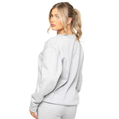 Image of 989Zé ENZO Womens Oversized Long Sleeve Sweatshirt Ladies Soft Sweat Jumper (UK, Alpha, S, Regular, Grey)