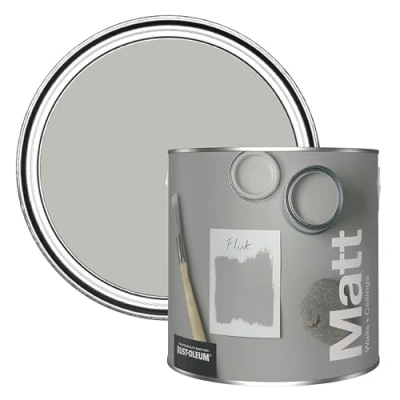 Image of Rust Oleum Colours Matt Emulsion Wall and Ceiling Paint Flint 2.5L