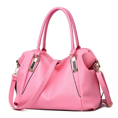 Image of Fashion PU Leather Casual Lady Women Female Handbag Shoulder Bag Tote Messenger Hobo Bags (Pink)