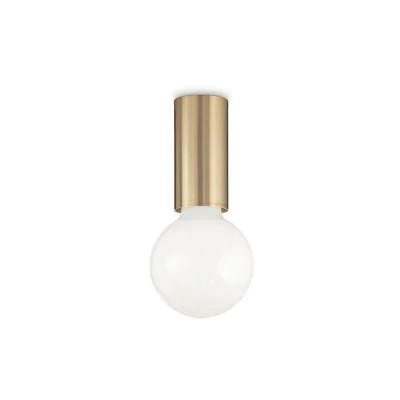 Image of Petit Indoor 1 Light Semi Flush Ceiling Lamp Brass Satin, E27