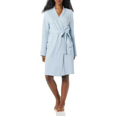 Image of Amazon Essentials Women&#039;s Lightweight Waffle Mid Length Robe (Available in Plus Size), Dusty Blue, S
