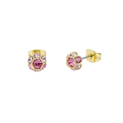 Image of Ted Baker Gemme Crystal Gem Cluster Stud Earrings for Women (Gold/Pink Multi Crystal)