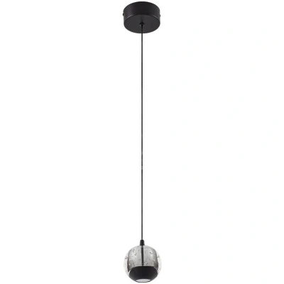 Image of Lucande LED hanging light Hayley, black, 1 bulb, glass