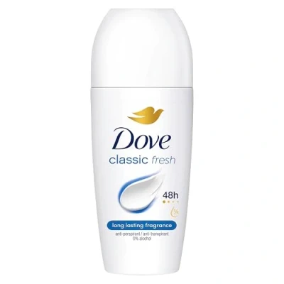 Image of Dove Classic Anti Perspirant Roll On deodorant with ¼ moisturising cream for 48 hour protection and underarm care 6x 50 ml