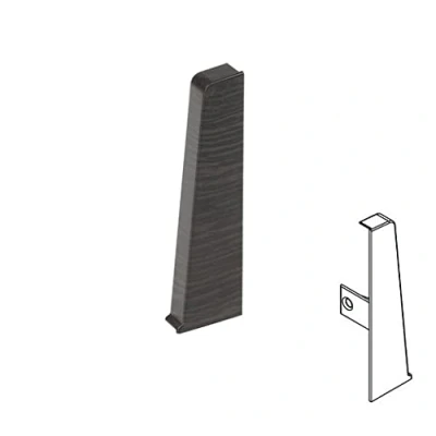 Image of Plastic Skirting Board High Line 2.5m PVC Right End Cap Dark Wenge M200